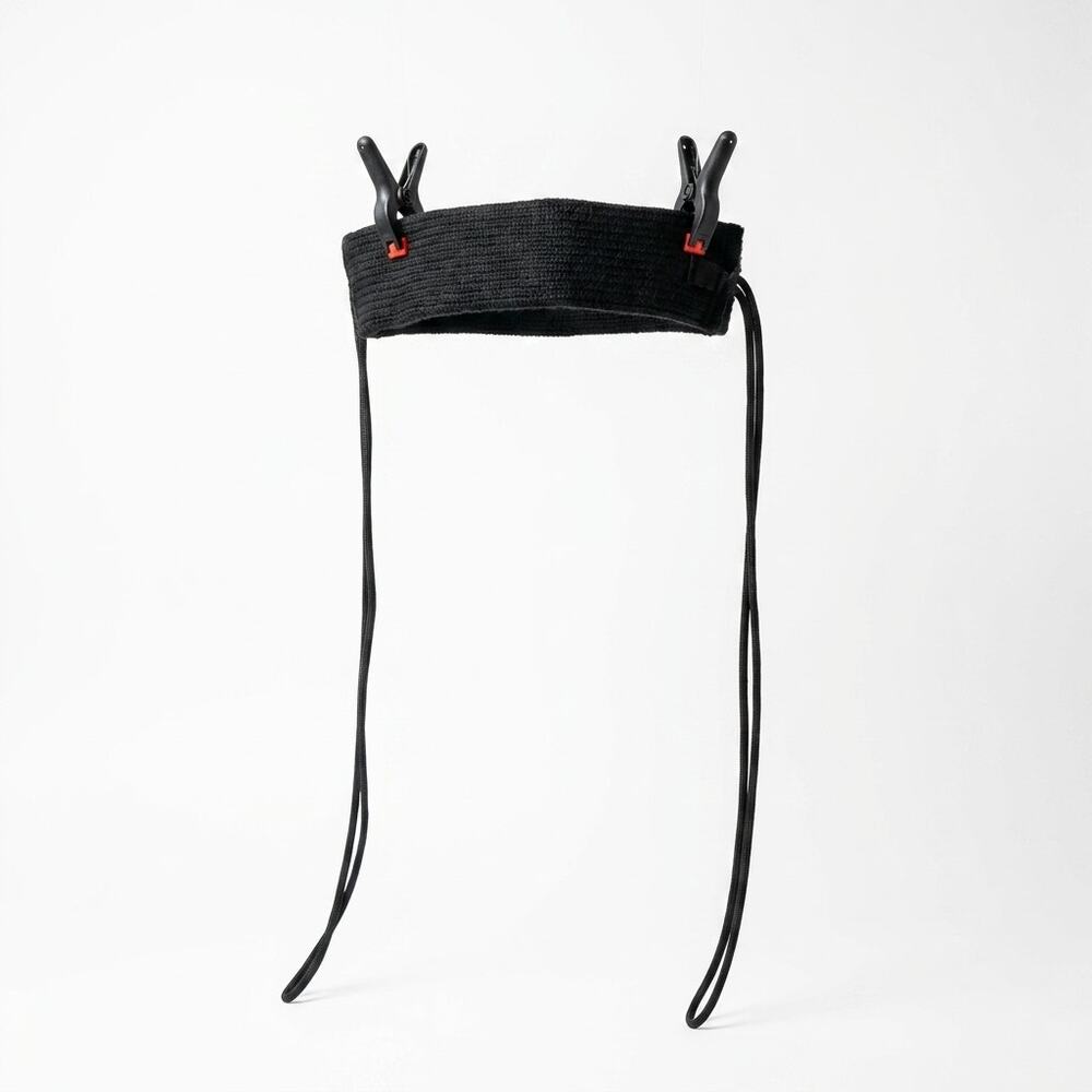 Zara Black Chunky Ribbed Knit Wrap Belt
